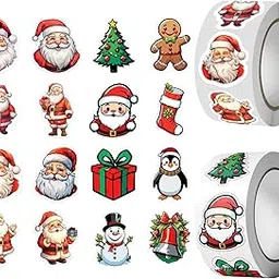 Christmas Decoration Stickers, Santa Stickers Christmas Sticker for Holiday Crafts, Gift Wrapping, 1000 Adhesive Labels in 2 Rolls-picture-12