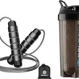 Boldfit Skipping Rope for Men, Women & Children & Boldfit Plastic Gym Typhoon Shaker Bottle(Typhoon Black, 650 Milliliters)-picture-12