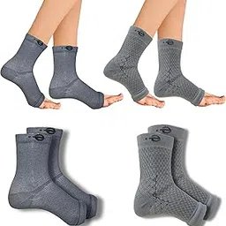Ecosync Open Toe Bamboo Cotton Neuropathy Compression Socks: Unisex, Combo Pack (Grey + Speckled Grey), Soft & Durable, Anti-Bacterial, Pain Relief, Foot Swelling & Circulation Support.-picture-14