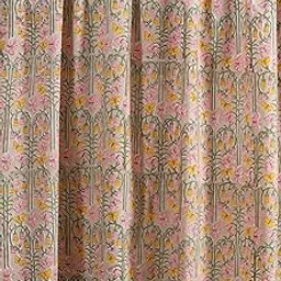 Ravaiyaa - Attitude is everything Cotton Hand Block Printed Running Fabric Floral Design Dress Making Craft Voile Fabric 44" in Width (3 Meter, Beige Floral)-picture-36