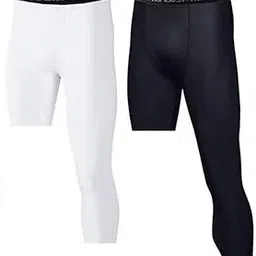 Mens Athletic Pants Workout Leggings for Basketball Training Fitness S White Left Long |Clothing, Shoes & Accessories | Womens Clothing | Leggings-image-31
