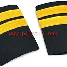 Pilot18 Gold 2 Bar Polyurethane Shoulder Epaulet Badge for Commercial Airline Pilots (Black)-picture-12