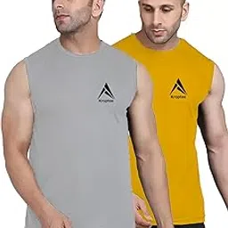 kroptee Stylish Men Cotton Casual Gym Vest (Pack of 2)-picture-11