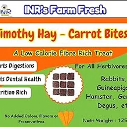 INR's Farm Fresh Timothy Hay Carrot Bite Treats for Rabbits, Guinea Pigs, Hamsters, Chinchillas & Other Small Pets-picture-20