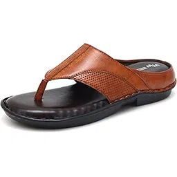 white walkers Men's Black Leather Thong Slide Sandals Chappal Slipper-picture-45
