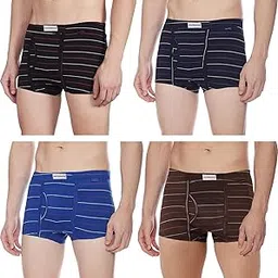 macroman Men's Cotton Striped Trunks (Pack of 4) (Macroman-Striped-Mini-IE-4-80_Assorted-picture-22