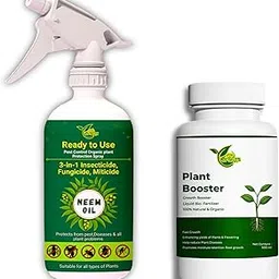 Gauranga Neem Oil Spray & Plant Booster Combo – Growth Fertilizer for Indoor & Outdoor Plants, Vegetables & Flowers (Pack of 2) (500ML)-image-3