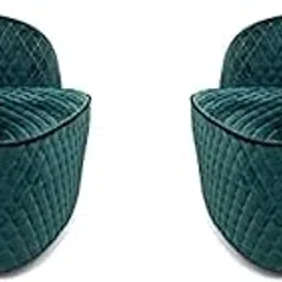 Set of 2 Velvet Dining Chairs, Cushion Seat Chair for Living Room Bedroom Restaurant, Modern Contemporary Upholstered with Polished Rosegold Solid Wooden Legs S24 image 1