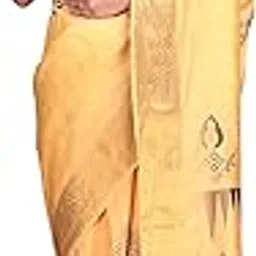 ambararambh Yellow Kalamkari Digital Printed Dola Silk Saree with Gold Zari Border – Traditional Silk Saree with Rich Kalamkari Design, Perfect for Weddings & Festive Occasions-picture-15