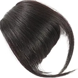 Premium Clip-in Hair Extension, Natural Black, Synthetic Hair, Reusable Long-Lasting Bangs, Straight Style, Washable-picture-17