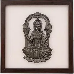 REBUY Pyrite Selenite Stone Ma Laxmi 3D Frame | Natural Healing Crystal Gemstone for Home & Office Vastu, Pooja Rooms, Work Desks | Attract Money, Wealth & Prosperity | Spiritual Protection Decor | 22x22 cm-image-48