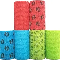 Wooflix self Adhesive Vet wrap cohesive Bandage 10 cm Wide for Dogs, Cats, & Humans - Non Woven Breathable Elastic Bandage - First aid Bandage for cat, Dogs, & Horse - Lick Proof Pack of 6 XL-picture-22