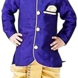 Boys’ Solid Dupion Silk Dhoti Kurta Set – Long Sleeve Ethnic Wear Outfit (Pack of 1) Multicolor17 18-24 Months-picture-40