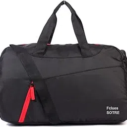 fclues Store Polyester Travel Duffel Bag with Side Handles,Water Resistant Duffel Bag with Multiple Compartment for Men and Women (Black)-picture-18