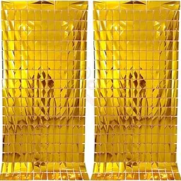Propsicle Golden Foil Fringe Curtains 3ft x 6ft Backdrop – (Pack of 2) Square Cut Metallic Tinsel Curtain for Birthday, Anniversary, Baby Shower, Bachelorette, Bridal Shower, Photoshoot & Party Decor-picture-49