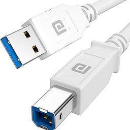 Portronics PrintLink 3 Printer Cable with USB Type-A to USB Type-B Male Connectors, 3 Meters / 10 Ft Long, High-Speed Transfer Cord for Printers & Scanners (White)-picture-0