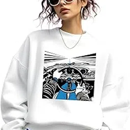 ausk Womens Loosfit, Front Printed Unique Design with Long Sleeves Sweatshirt-picture-52