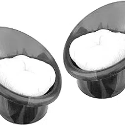 ANJWAR Plastic Tub Chairs/Arm Chairs/Chairs For Home, Living Room/Indoor And Outdoor Chairs With Complimentary Cushions Set Of 02 (Silver Black)-picture-22