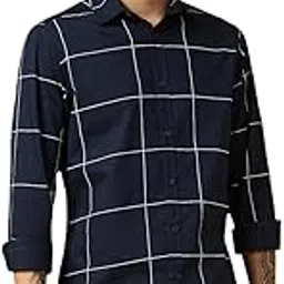 dennis lingo Men's Full Sleeve Spread Collar Checkered Regular Fit Casual Shirt-picture-27