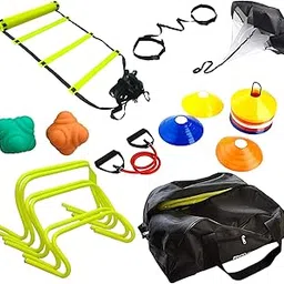Roxan Agility Combo Track and Field Equipment | Agility Combo Sport Fitness Training Equipment for Soccer Basketball Baseball | Speed Agility Training Set Hurdles Disc Cones Ladders-picture-18