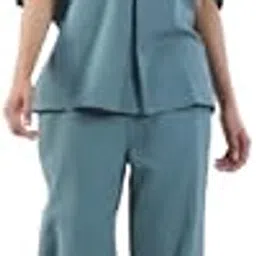 JISORA Women's Pure Cotton Blue Printed Co-ord Set-picture-17