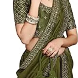 Women's Elegant Designer Sarees - Premium Vichitra Fabric with Embellished Border, Lightweight and Stylish Ethnic Wear - Perfect for Parties, Weddings, and Festive Occasions-image-76