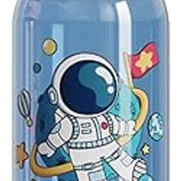 Panchhi Store Kids 650Ml Water Bottle With Straw - One-Click-Open Leak-Proof Locking Flip Lid for School, Picnic, Travel, Home - Cartoon Print Sipper Bottle, Blue-Titanium-picture-32