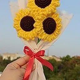 Knotsngifts Cotton Mini Sunflower Bouquet, Yellow-image-82