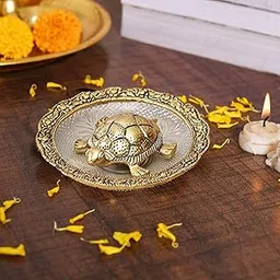 Collectible India Metal Feng Shui Tortoise On Plate Showpiece for Good Luck Turtle Vastu Gift for Career and Luck Home Decoration-picture-38
