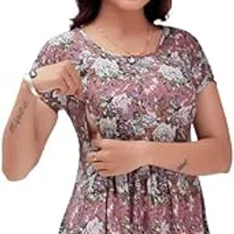 ritijya Feeding Kurtis for Women with Zip | Maternity Gown Pregnancy Dress in Poly Viscose for Nursing Mothers | Stylish & Comfortable | S to 4XL | Maternity Wear Feeding Dress Tops-picture-47