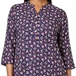 soch Womens Navy Blue Rayon Floral Print Tunic-picture-17