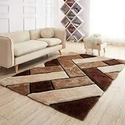 SRHandloom Modern Polyester Carpet (Multicolour, 3 x 5) image 1