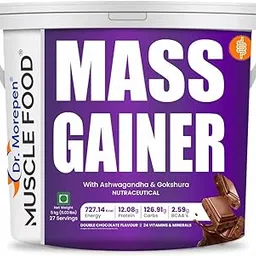Dr. Morepen Muscle Food Mass Gainer Double Chocolate 5kg | High Protein Muscle Building & Weight Gainer Formula | 12.08g Protein, 126.91g Carbs, 2.59g BCAA for Muscle Support & Muscle Mass Gain-picture-12