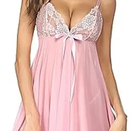 rich lust Lingerie Chiffon Mini Babydoll Set Strap Chemise Nightgown V-Neck Night Dress Nighty Camisole Nightwear for Honeymoon and Bedroom Romantic Wear-picture-28