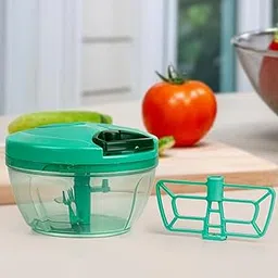 The Earth Store 450 ML String Chopper for Kitchen | Manual Chopper for Vegetable, Onion, Garlic Cutter | 3 Blades & 1 Plastic Whisker | Set of 1-image-0