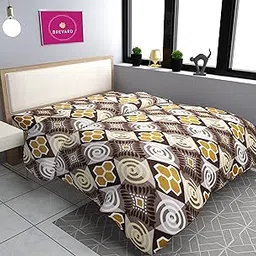 BREVARD Double Bed Woolen Fabric Geometric Quilt Cover/Duvet Cover/Rajai Cover/Blanket Cover for Winters (90X100 Inches, Brown)-picture-13