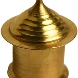 MAYAPURI Handmade Golden Sindur Box | Sindoor Dibbi/Kumkum Dani, Brass Traditional image 1