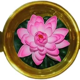 Singaa Artificial Floating Big Lotus Flower with Rubber Leaf for Aquarium | Home | Office Decoration (17 CM Circle) Multi Colour-picture-29