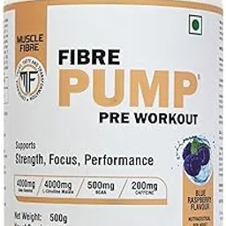 MUSCLE FIBRE Preworkout Drink, Energy Powder: Boost Strength, Energy + Focus for Men & Women | Caffeine, Beta-Alanine & L-Citrulline | Supplement for Pump, Endurance, Blood Flow and Muscle Strength | Sports Nutrition Pre-Workout Powders [Blue Raspberry, 500g, 31 Servings]-image-18
