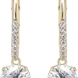 minji and co. Hanging Earrings for Women in Silver Color with White CZ Stone, 2.5 CM x 0.7 CM Size, Gold Clip Closure, Casual Fashion Jewelry (Brass Base)-picture-20