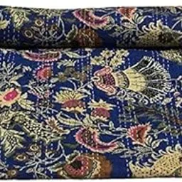 Bird Print Cotton Handmade Bedspread Kantha Quilt King Size Bohemian Bedspread Kantha Quilt Single (90 X 108 Inches (Queen Size), Blue)-picture-23
