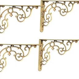 Metal Wall Hook Hanging Plant Bracket | Decorative Straight Plant Hanger for Pots Bird Feeders, Planters, Lanterns, Cotton, Wind Chimes Indoor and Outdoor Hanger Shelves (Pack of 4, Gold 32)-picture-37