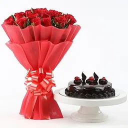 Fnp Red Roses With Cake Deluxe-picture-32
