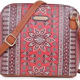 amyence Trapeze Tribal Printed Sling Crossbody Bag for Girls & Women | Zip Closure, Adjustable & Detachable Straps | Durable Vegan Leather Material | Storage Space For Everyday Essentials - Multicolor-picture-25