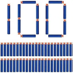 VERAT Hollow Out Soft Foam Refill Darts for N-Strike Elite Series Blasters Suction Bullets Darts for Toys Darts for Toy Blaster Suction Tip Soft Foam Refill (Suction-Bullet-Blue, Pack of 100) image 1