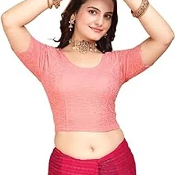 sft Women's Polycotton Readymade Saree Blouse with Round Neck Half Sleeves Solid Pattern Regular Fit Pull On Closure and Standard Length-picture-31