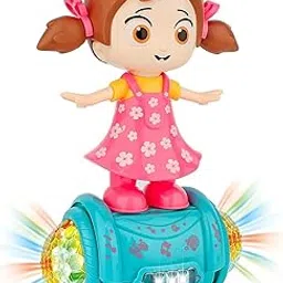 PATLY Dancing Girl Toy with Lights and Music, 360 Degree Rotating Musical Dancing Doll for Girls, Bump and Go Doll Toy for Kids Multicolor (Revolv Dancing Girl)-picture-13