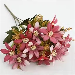 SPHINX Artificial Spring Daisy Bunch – 34 cm, 1 Bunch | Faux Flowers for Home Decoration, Vase, Centerpiece, Wedding, Party, DIY Craft, Office & Gifting Décor - (1, Burgundy)-picture-10