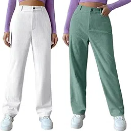 gibbonte Women's Stylish High-Waist Wide-Leg Lycra Blend Pants: Perfect Combo for Any Occasion.-picture-56