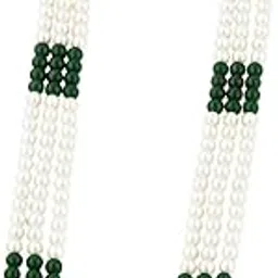 gc premium jewellery Royal Gold Plated Groom Necklace with White Pearl Layers-picture-37